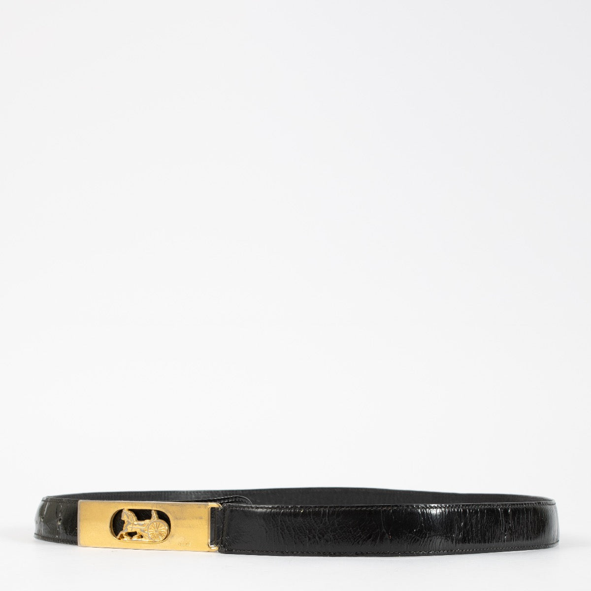 authentic vintage Celine Black Patent Belt on Labellov.com