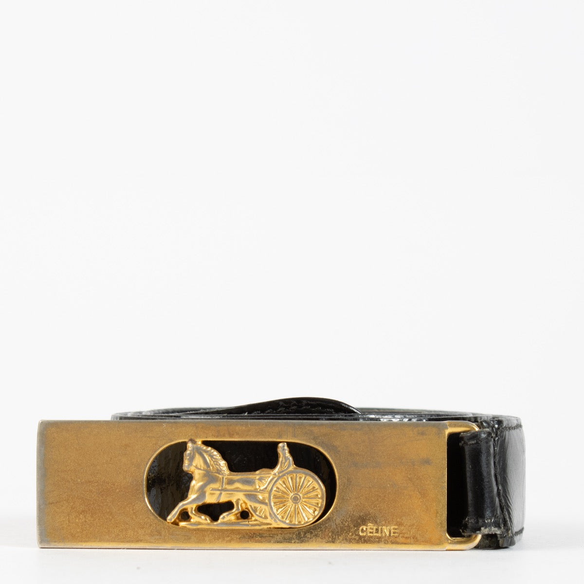 authentic vintage Celine Black Patent Belt on Labellov.com