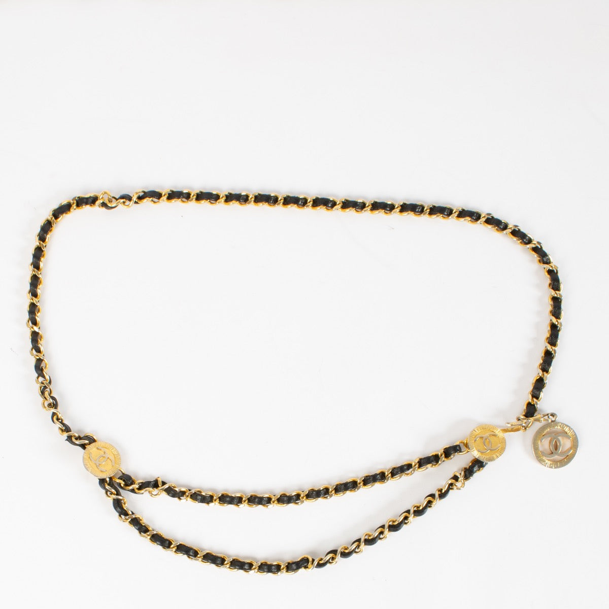 Ceinture chaîne vintage noire Chanel