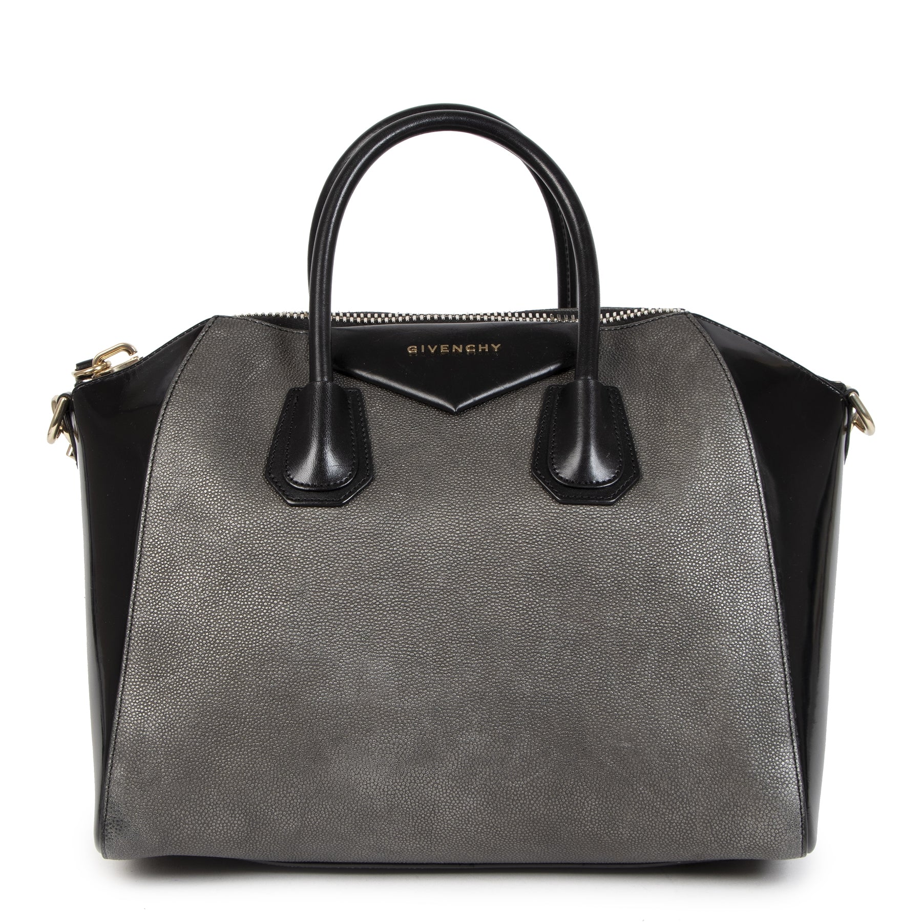 Authentieke Tweedehands Givenchy Medium Antigona Bicolor Bag juiste prijs veilig online shoppen luxe merken webshop winkelen Antwerpen België mode fashion