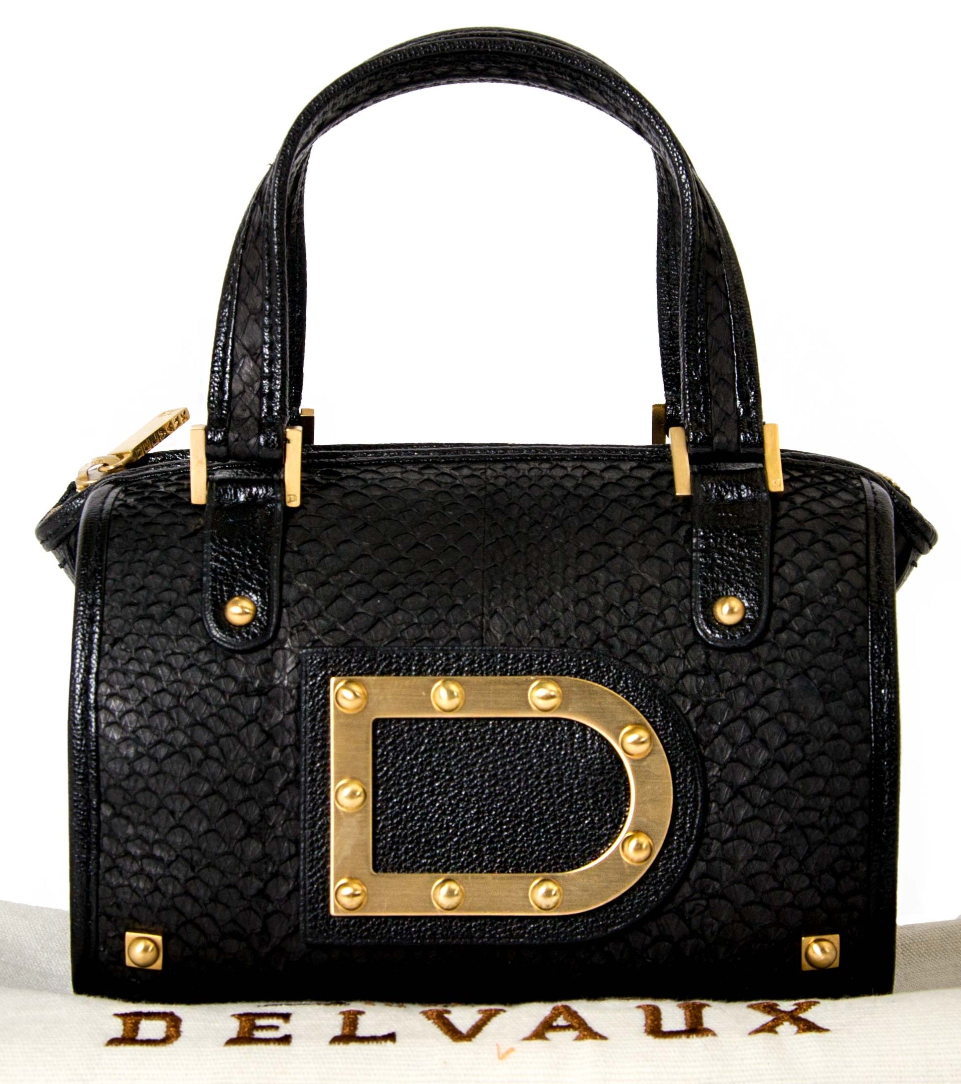 Delvaux Le Astrid Mini Black Python Evening Bag now for sale at labellov vintage fashion webshop belgium