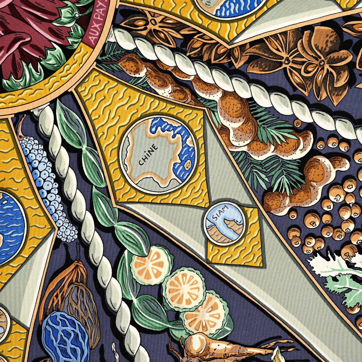 Hermès Aux Pays des Epices 90 Silk Scarf