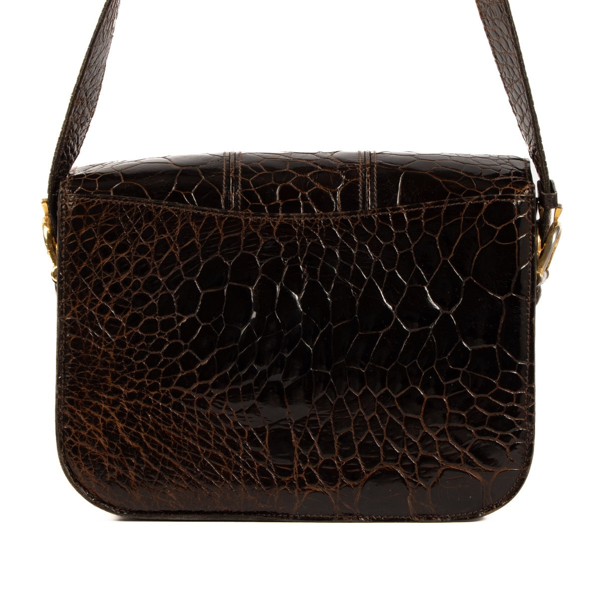 Shop 100% authentic second-hand Céline Brown Alligator Carriage Vintage Crossbody Bag on Labellov.com