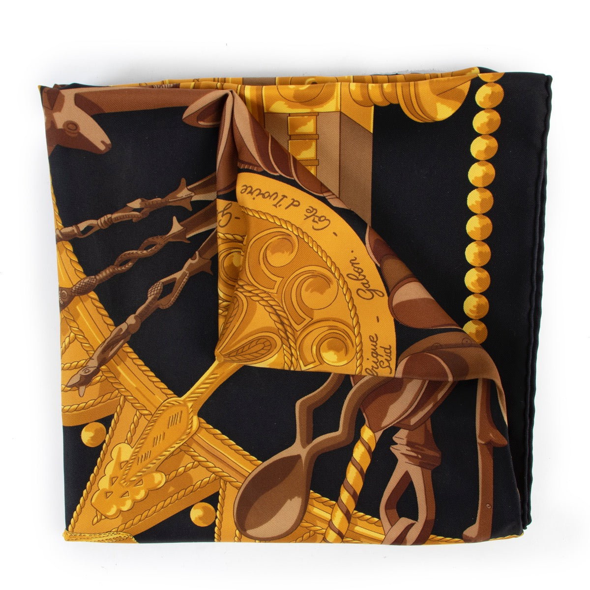 Buy an authentic second hand Hermès Cuillers D'Afrique silk scarf at Labellov