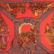 Shop safe online at Labellov in Antwerp this 100% authentic second hand Hermès Red Cashmere La Danse Du Cheval Marwari Scarf