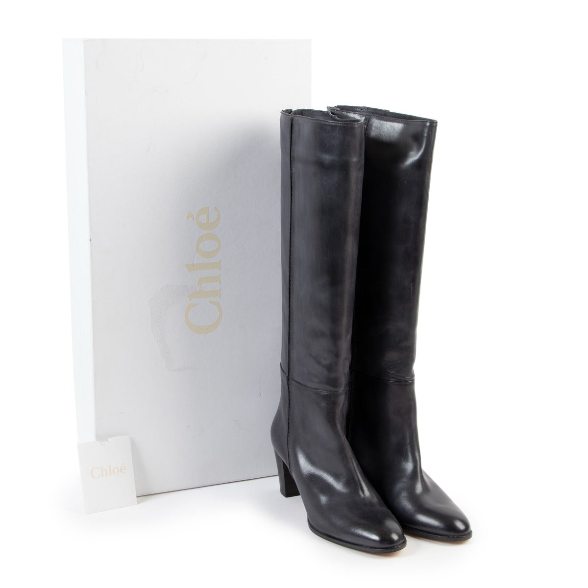 Chloé leather boots, Leather boots, Blue-grey boots, Chloé boots, Chloé boots as new, New Chloé boots, Chloé.