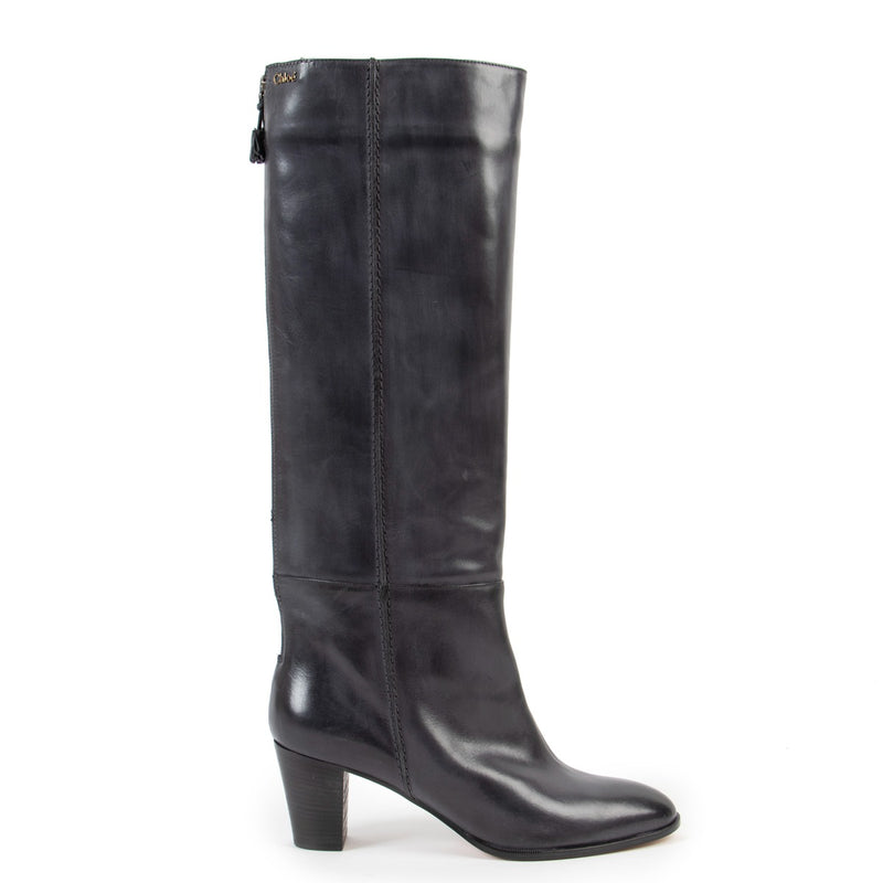 Chloé leather boots, Leather boots, Blue-grey boots, Chloé boots, Chloé boots as new, New Chloé boots, Chloé.