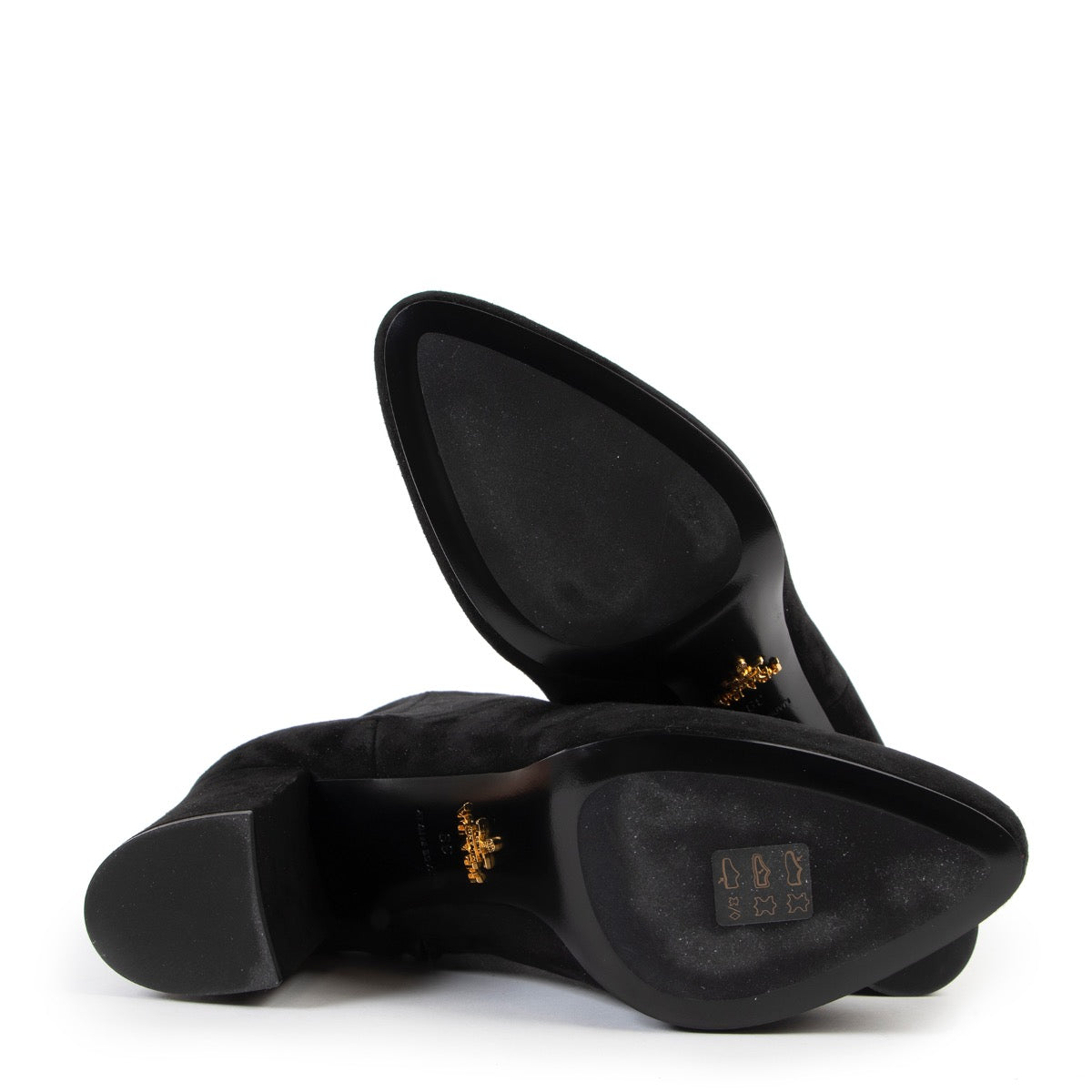 Buy a 100% authentic pair of second hand Prada Black Suede Point-Toe Boots Size 39 at Labellov