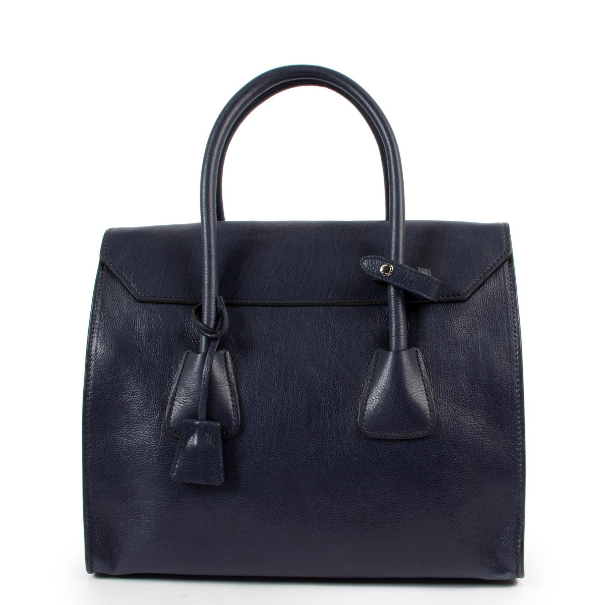 Shop second hand luxury high-end designer Prada BN2661 Blue Glace Calf Tote Bag at Labellov