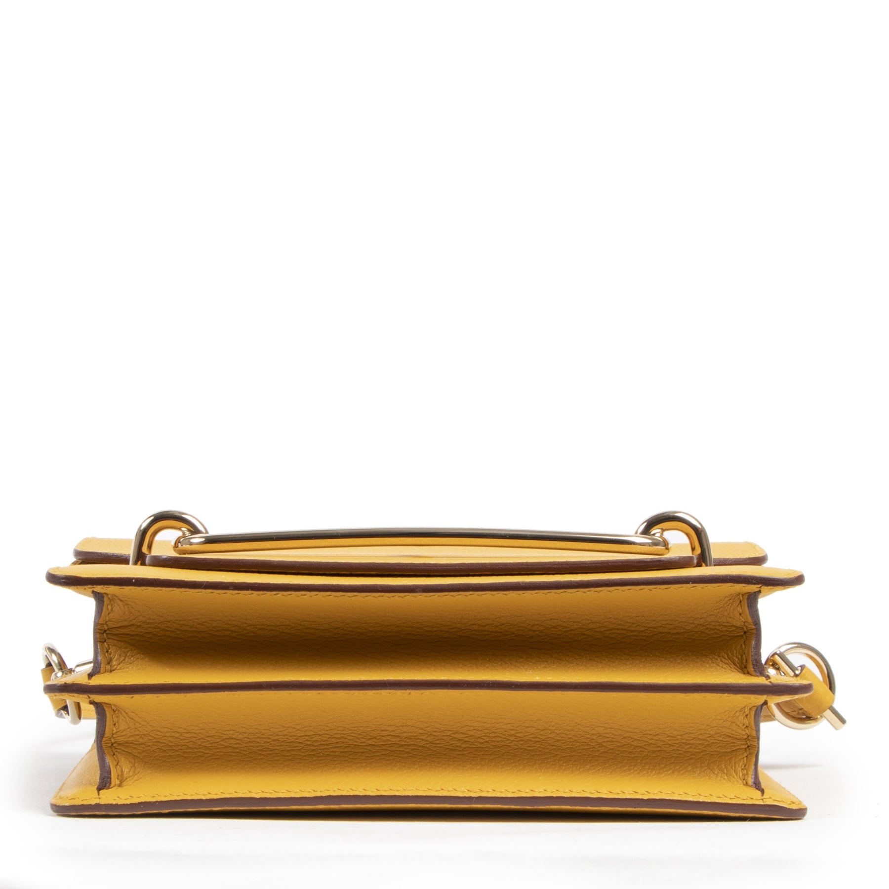 Hermès Mini Roulis 18 Moutarde GHW for sale online at Labellov secondhand luxury