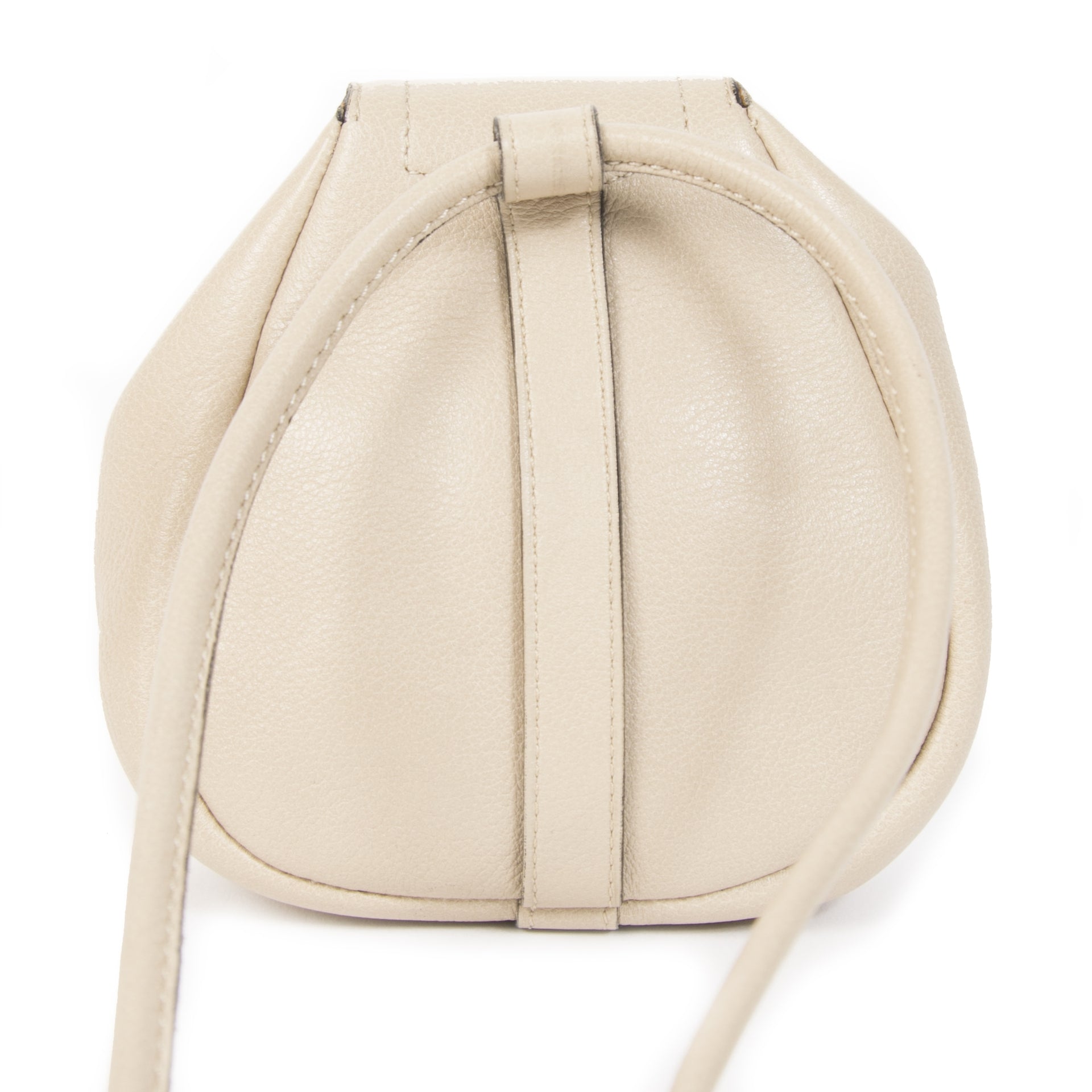 Authentieke Tweedehands Delvaux Beige Cerceau Mini Crossbody Bag juiste prijs veilig online shoppen luxe merken webshop winkelen Antwerpen België mode fashion
