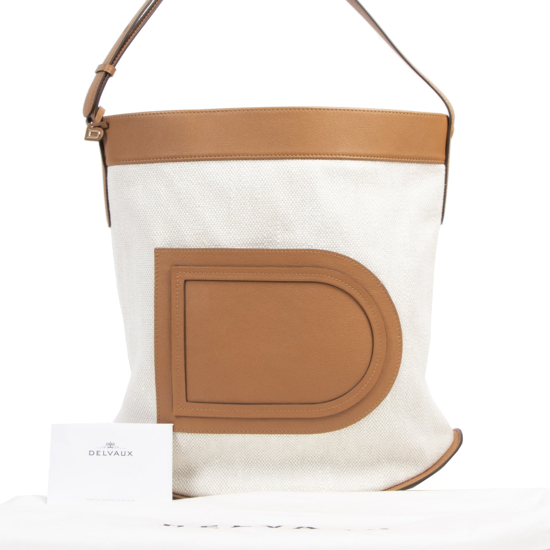 Authentique seconde-main vintage Delvaux Pin Cabas Toile Lin Allure Bucket Bag achète en ligne webshop LabelLOV