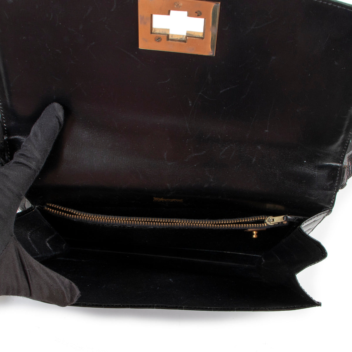Sac à bandoulière Delvaux Apero en crocodile noir