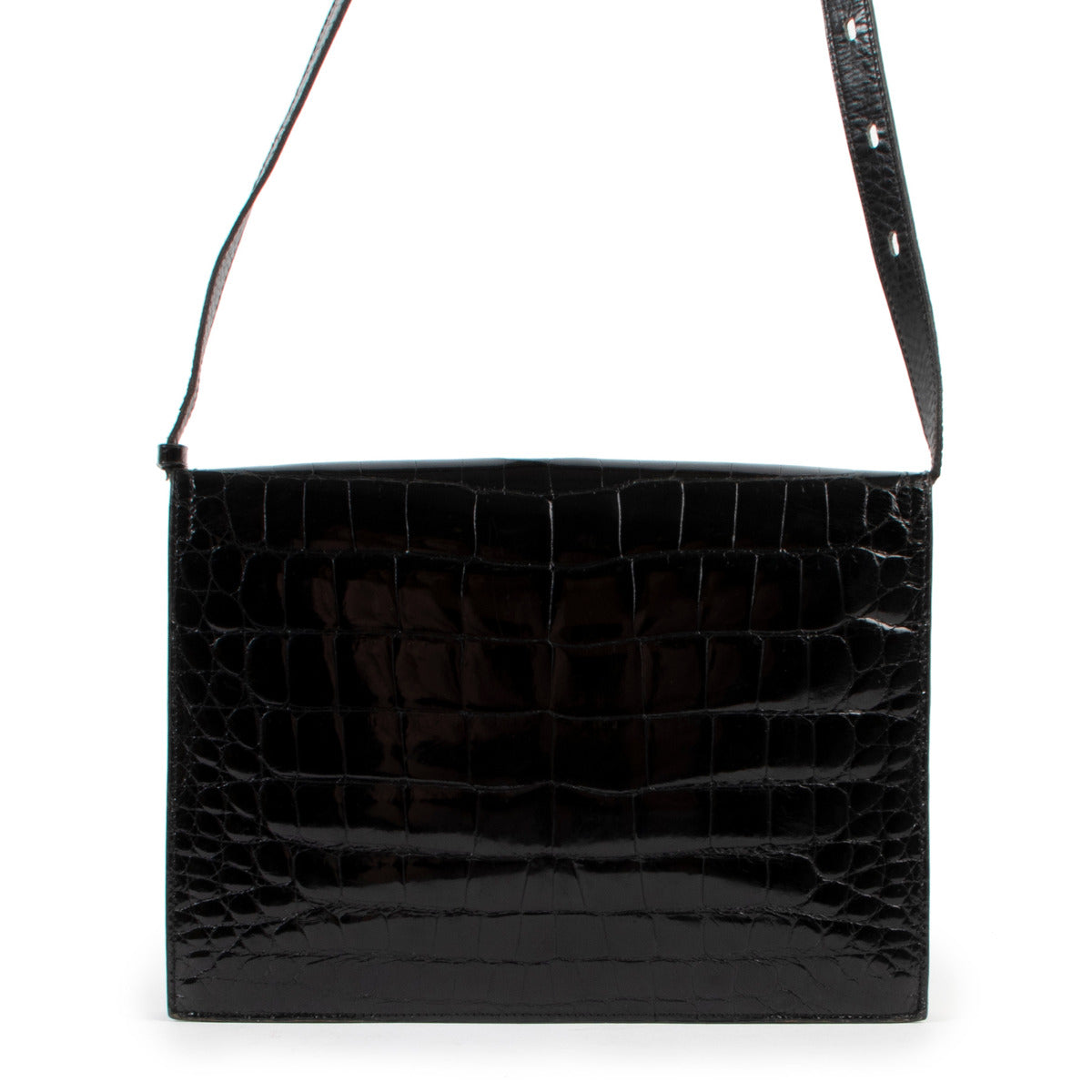 Sac à bandoulière Delvaux Apero en crocodile noir