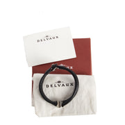 Shop safe online at Labellov in Antwerp this 100% authentic second hand Delvaux Black Leather Bracelet Silver D