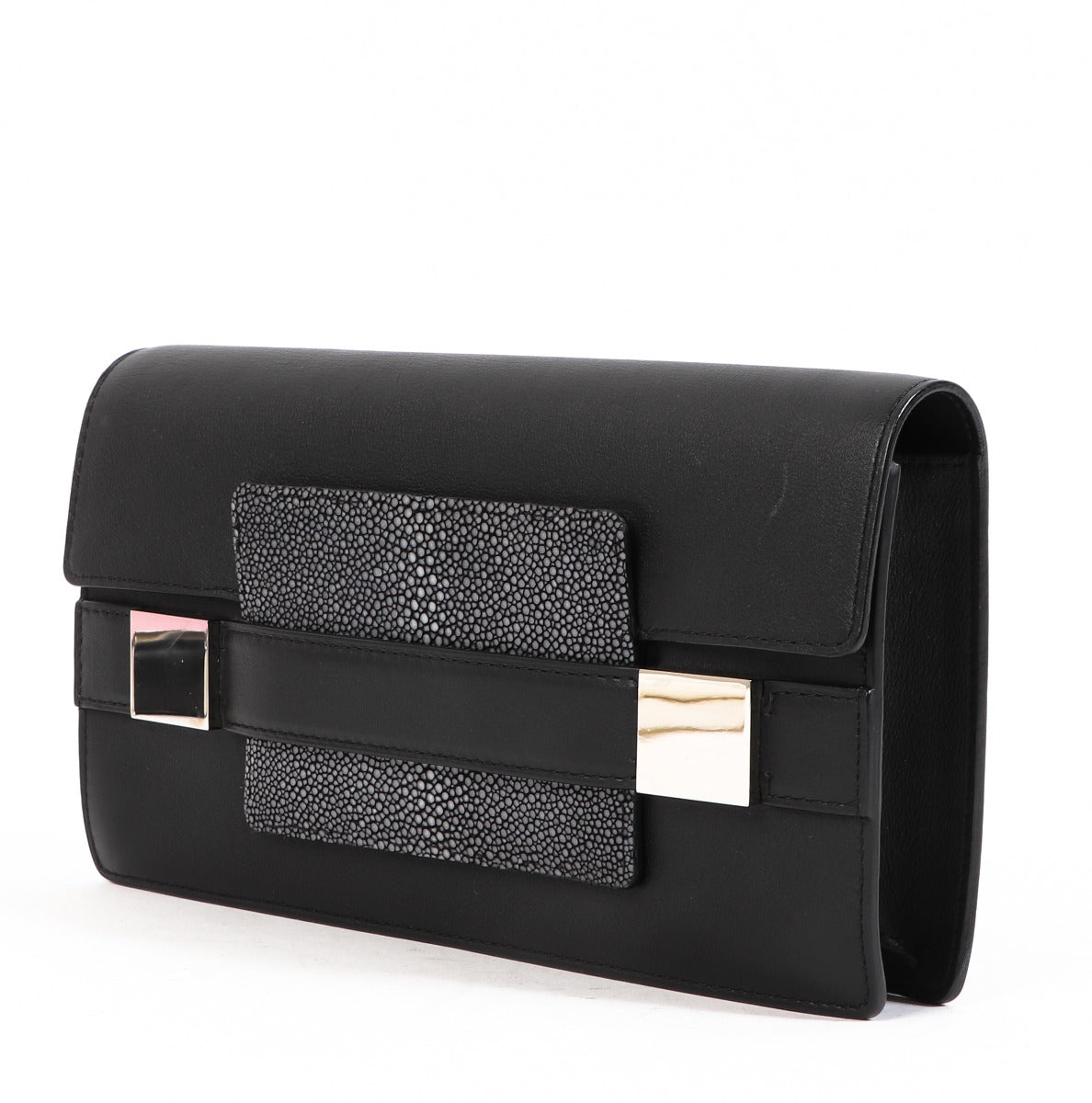Pochette Delvaux Madame Polo & Galuchat noire