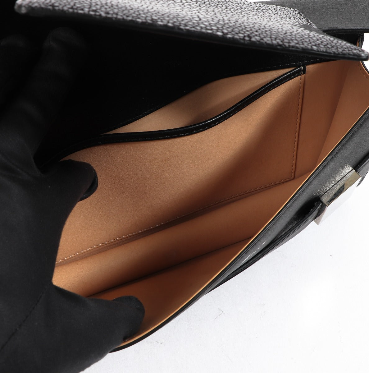 Pochette Delvaux Madame Polo & Galuchat noire