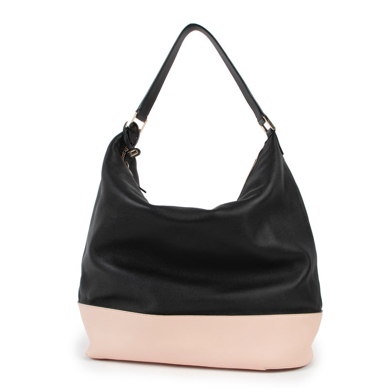 Buy an authentic second hand Delvaux Every D Hobo Allure Bicolore Noir-Nude in good condition at Labellov