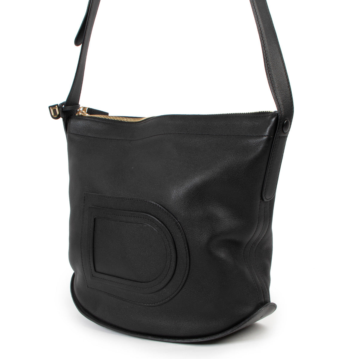 Delvaux Black Pin Baudrier Crossbody Bag for the best price at Labellov secondhand luxury in Antwerp Belgium.