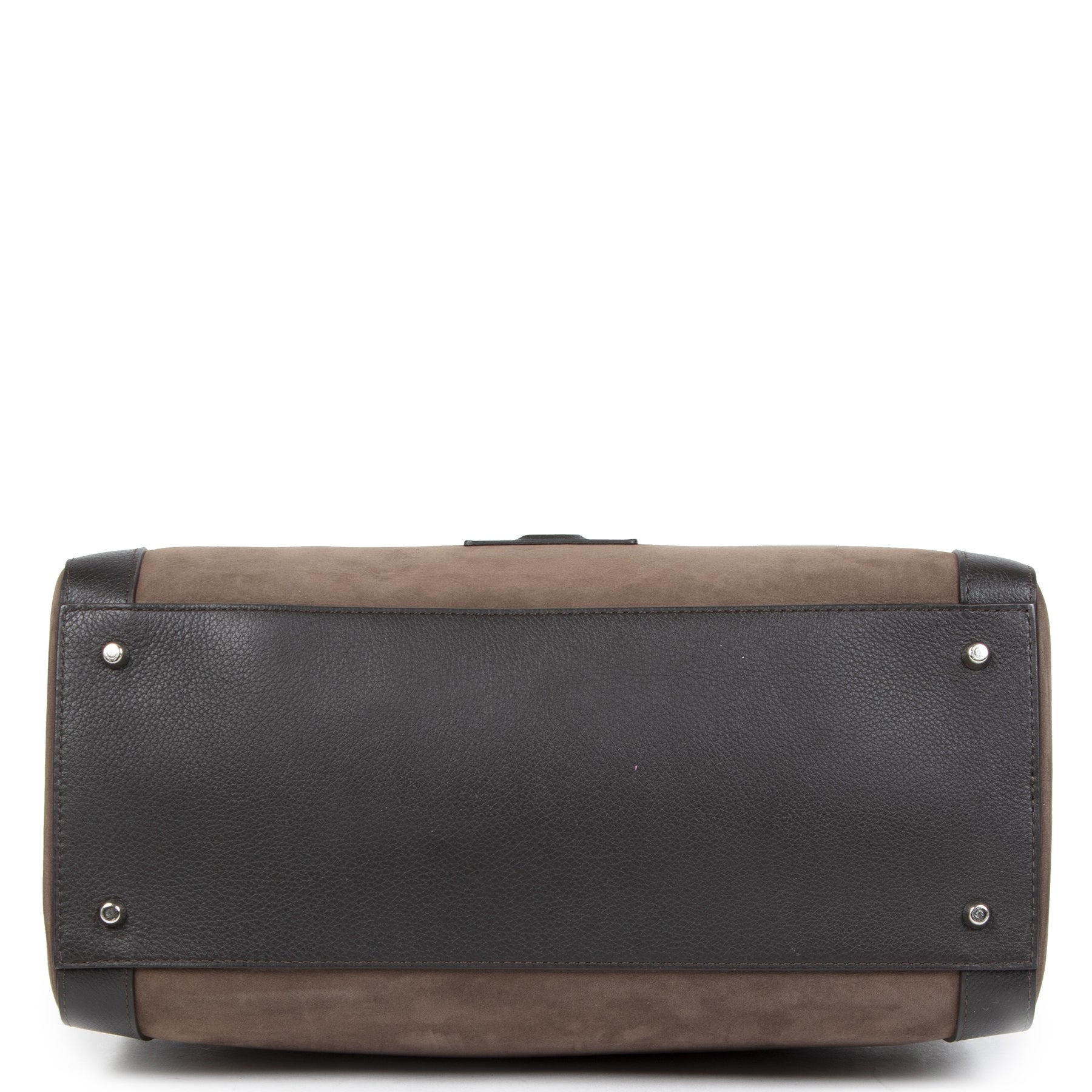 Authentieke Tweedehands Delvaux Brown Suede Top Handle Bag juiste prijs veilig online shoppen luxe merken webshop winkelen Antwerpen België mode fashion