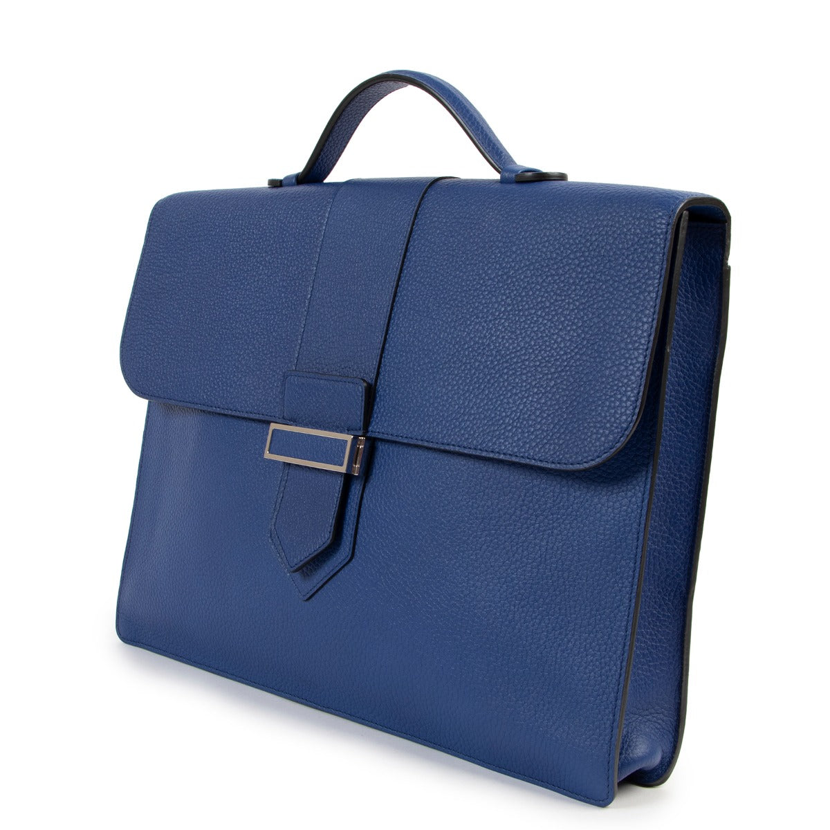 Shop authentic second hand luxury designer Delvaux Cartable Presse Blue Briefcase at Labellov.