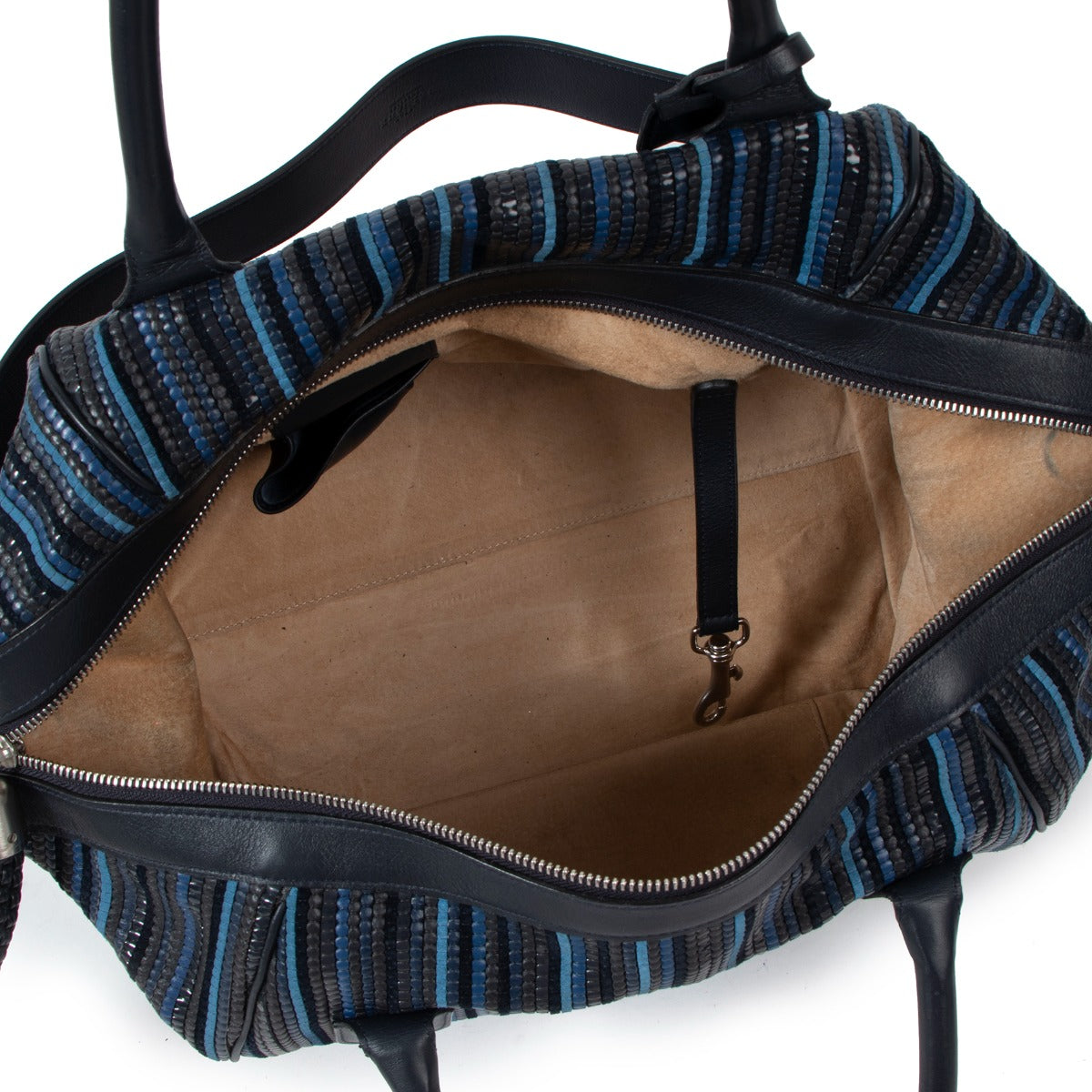 Delvaux Napoli Blue Toile de Cuir Handtas
