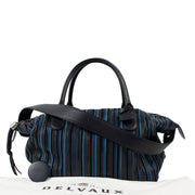 Delvaux Napoli Blue Toile de Cuir Handbag