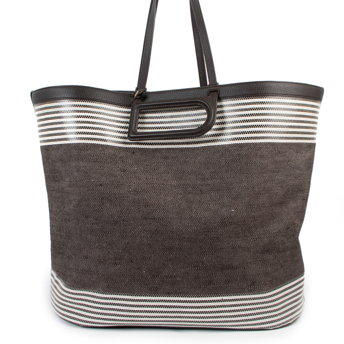 Delvaux D To D XL Toile Sangle Taurillon Ebène Tote Bag for the best price at Labellov secondhand luxury in Antwerp Belgium