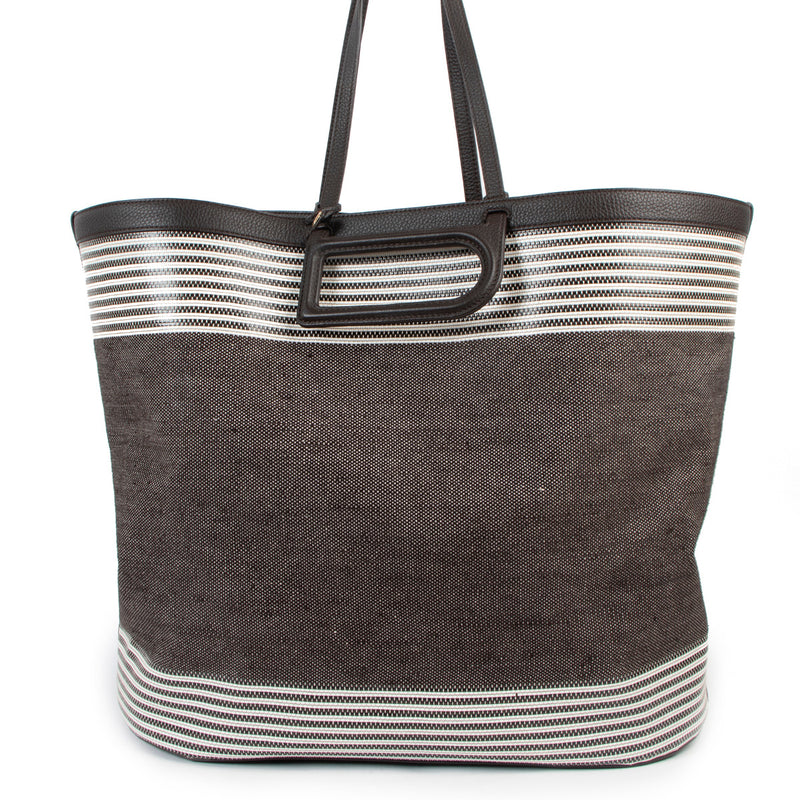 Delvaux D To D XL Toile Sangle Taurillon Ebène Tote Bag for the best price at Labellov secondhand luxury in Antwerp Belgium