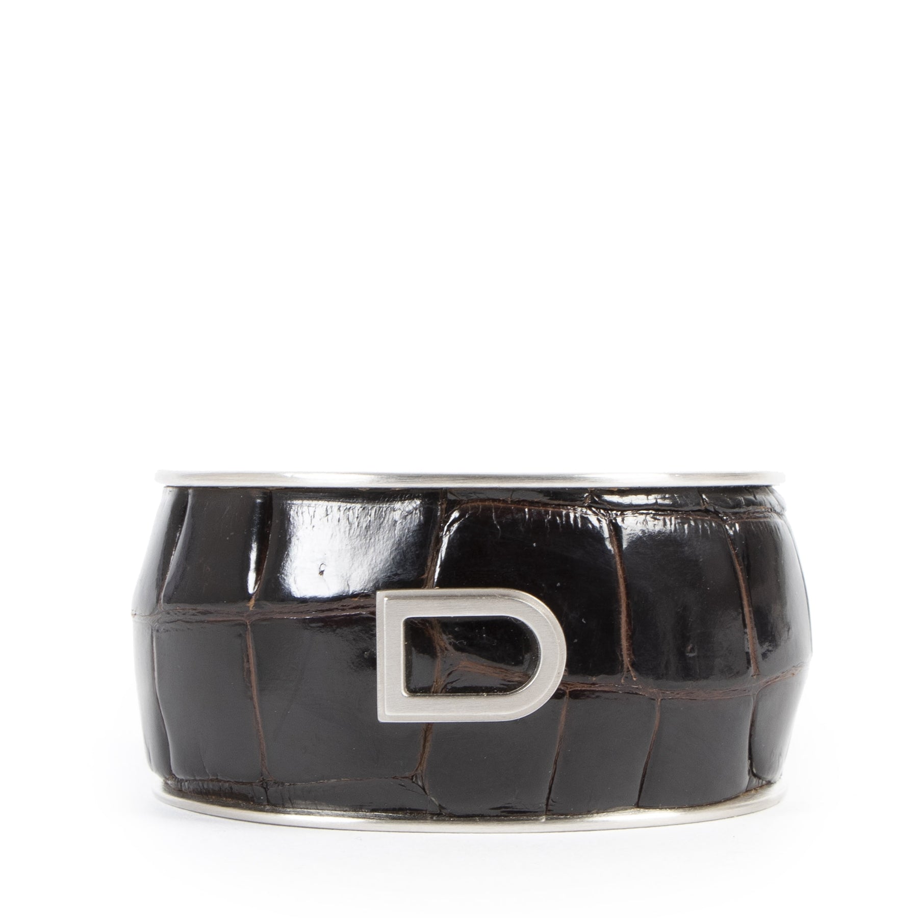 Delvaux Brown Croco Cuff Bracelet
