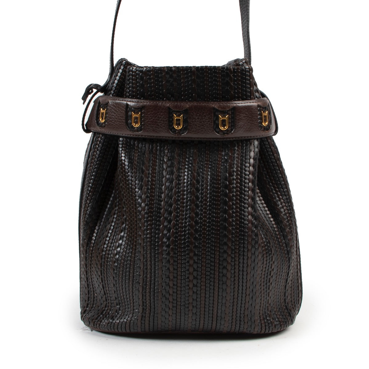 Achetez un authentique sac Delvaux brun toile de cuir Calicot d'occasion au juste prix.