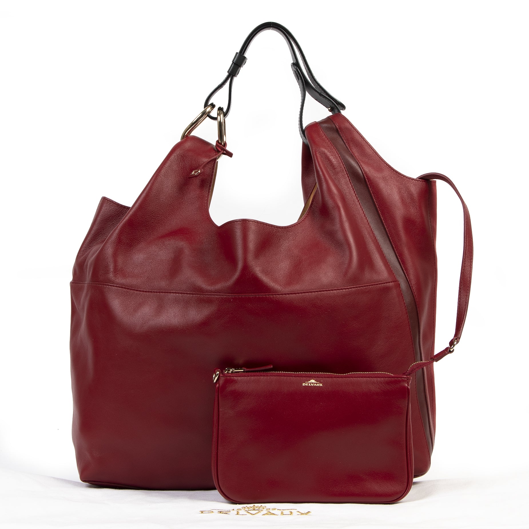 Authentic secondhand Delvaux Rouge de Pourpre Givry With Me Shoulder Bag designer bags fashion luxury vintage webshop safe secure online shopping