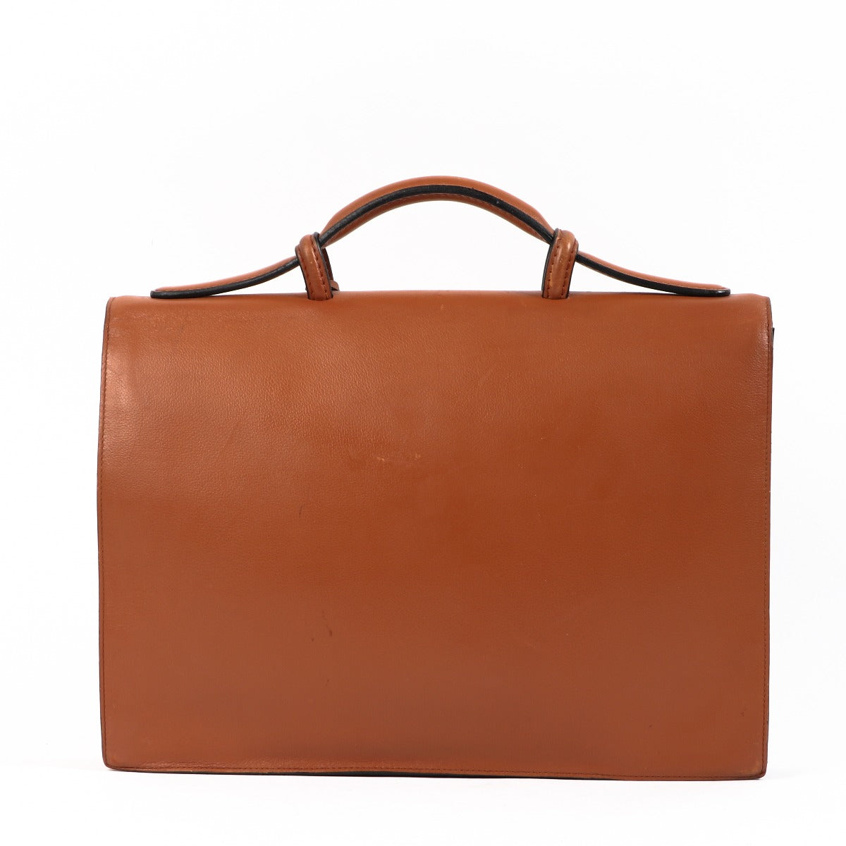 Delvaux Szekely 1992 Cognac Jumping Message Briefcase