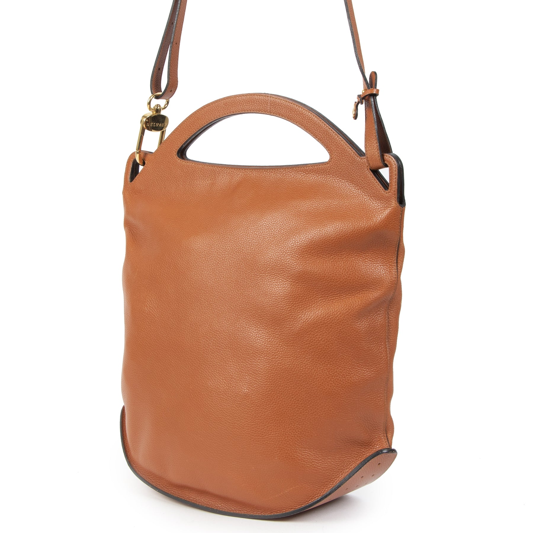 Authentic secondhand Delvaux Cognac Le Pin Top Handle Bag designer bags designer brands fashion luxury vintage webshop safe secure online shopping worldwide shipping delivery
