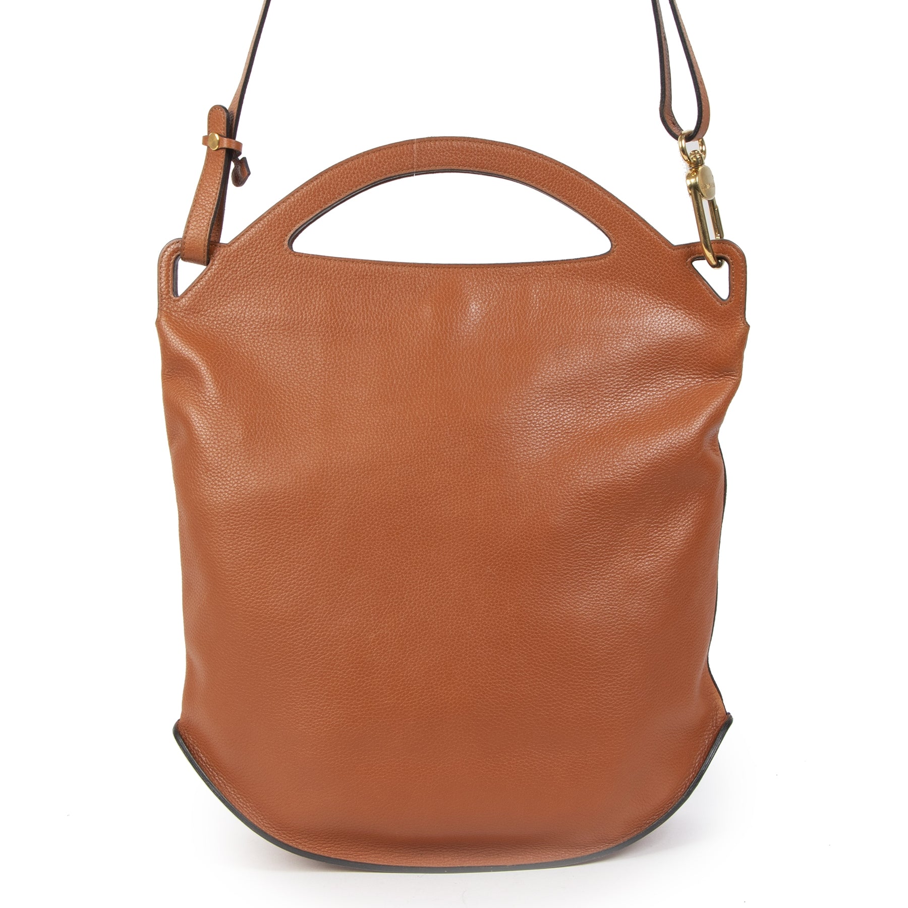 Authentieke Tweedehands Delvaux Cognac Le Pin Top Handle Bag juiste prijs veilig online shoppen luxe merken webshop winkelen Antwerpen België mode fashion