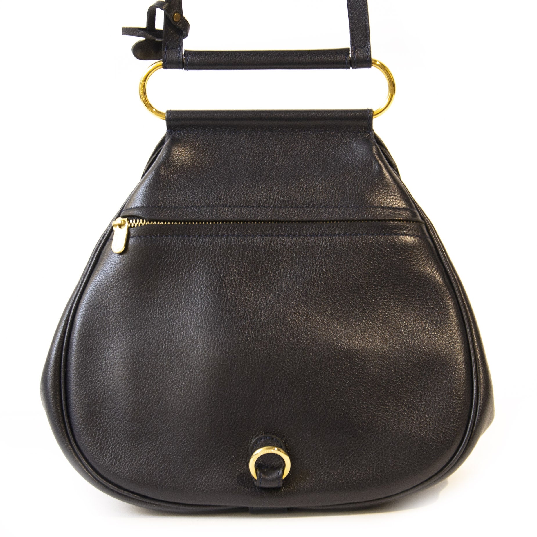 Authentieke tweedehands Delvaux dark blue Cerceau PM bag juiste prijs veilig online winkelen LabelLOV webshop luxe merken winkelen Antwerpen België mode fashion