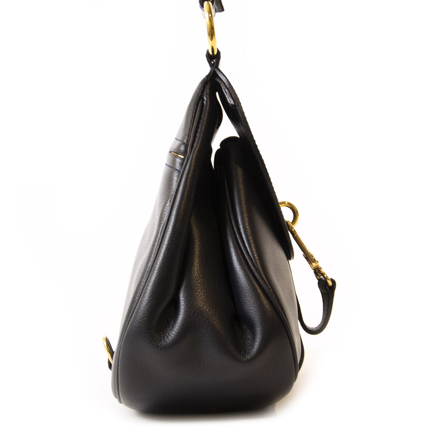 Authentieke tweedehands Delvaux dark blue Cerceau PM bag juiste prijs veilig online winkelen LabelLOV webshop luxe merken winkelen Antwerpen België mode fashion