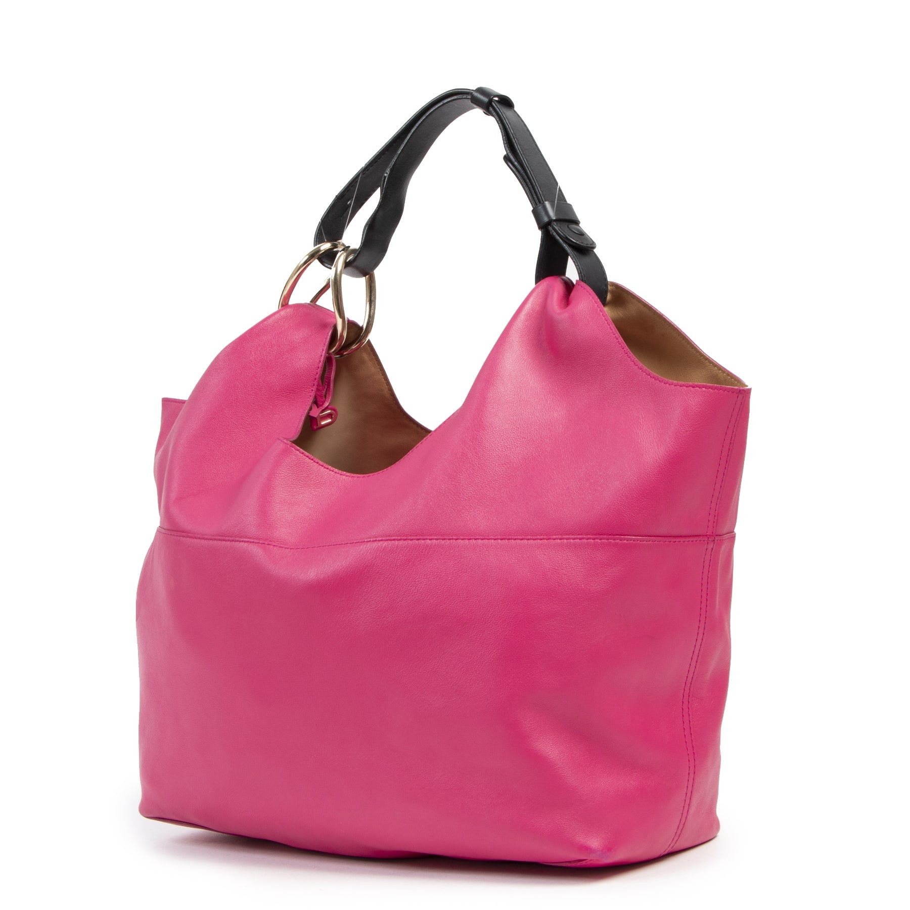 Authentieke Tweedehands Delvaux Pink Leather Le Givry With Me Bag juiste prijs veilig online shoppen luxe merken webshop winkelen Antwerpen België mode fashion