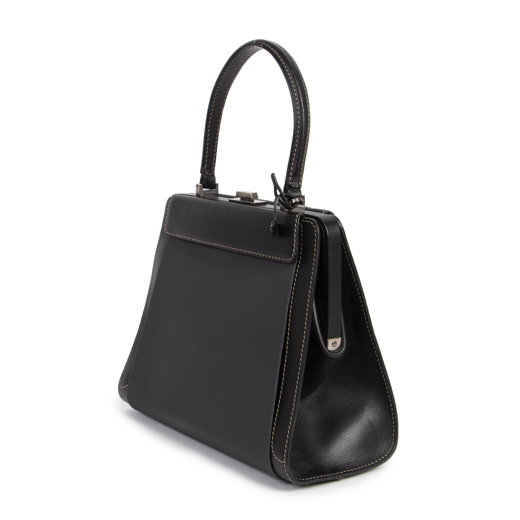 Authentieke Tweedehands Delvaux Illusion Top Handle Bag juiste prijs veilig online shoppen luxe merken webshop winkelen Antwerpen België mode fashion