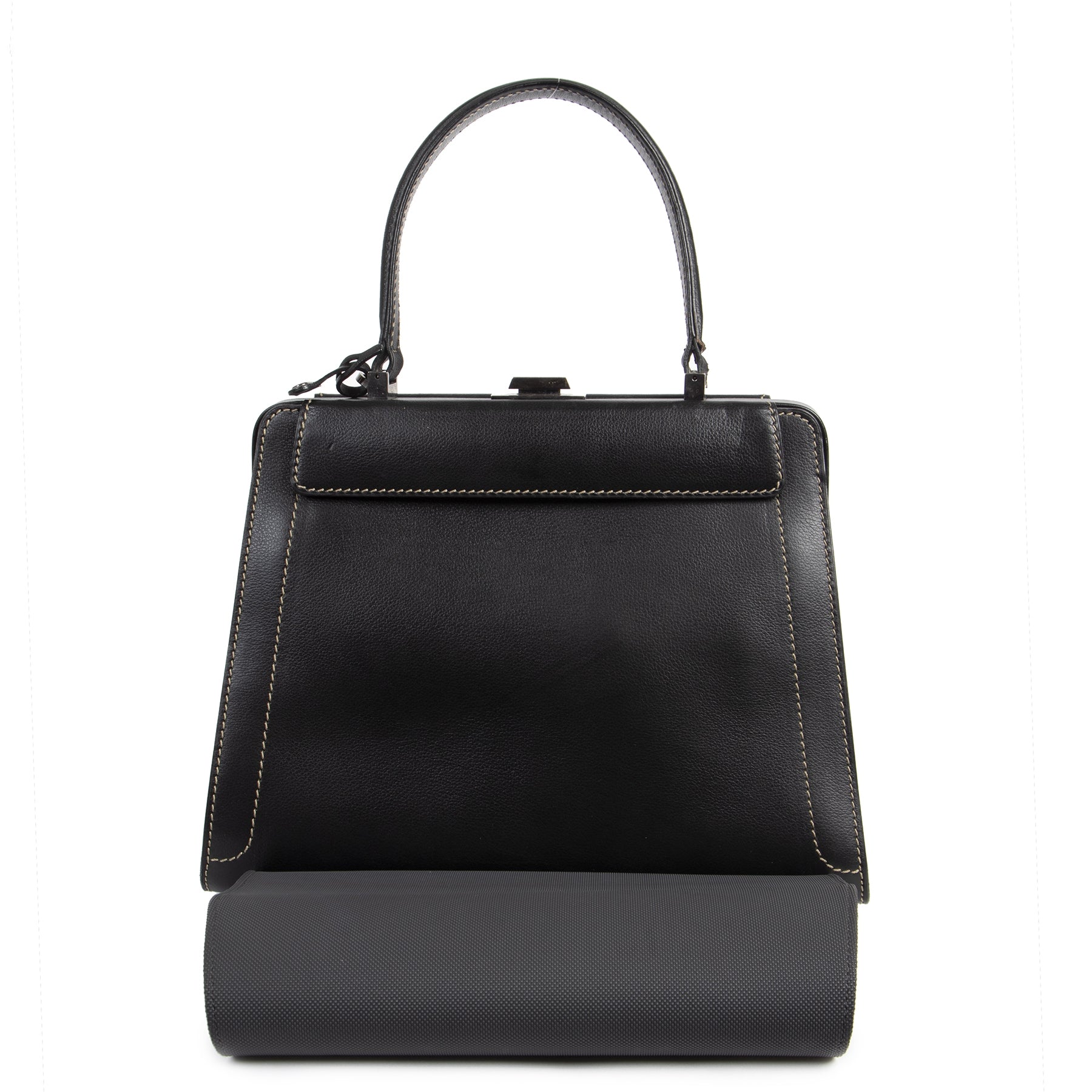 Authentieke Tweedehands Delvaux Illusion Top Handle Bag juiste prijs veilig online shoppen luxe merken webshop winkelen Antwerpen België mode fashion