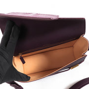 Buy an authentic second hand Delvaux Madame Deep Amethyst Crispy Calf Galuchat Bag in very good condition at Labellov
