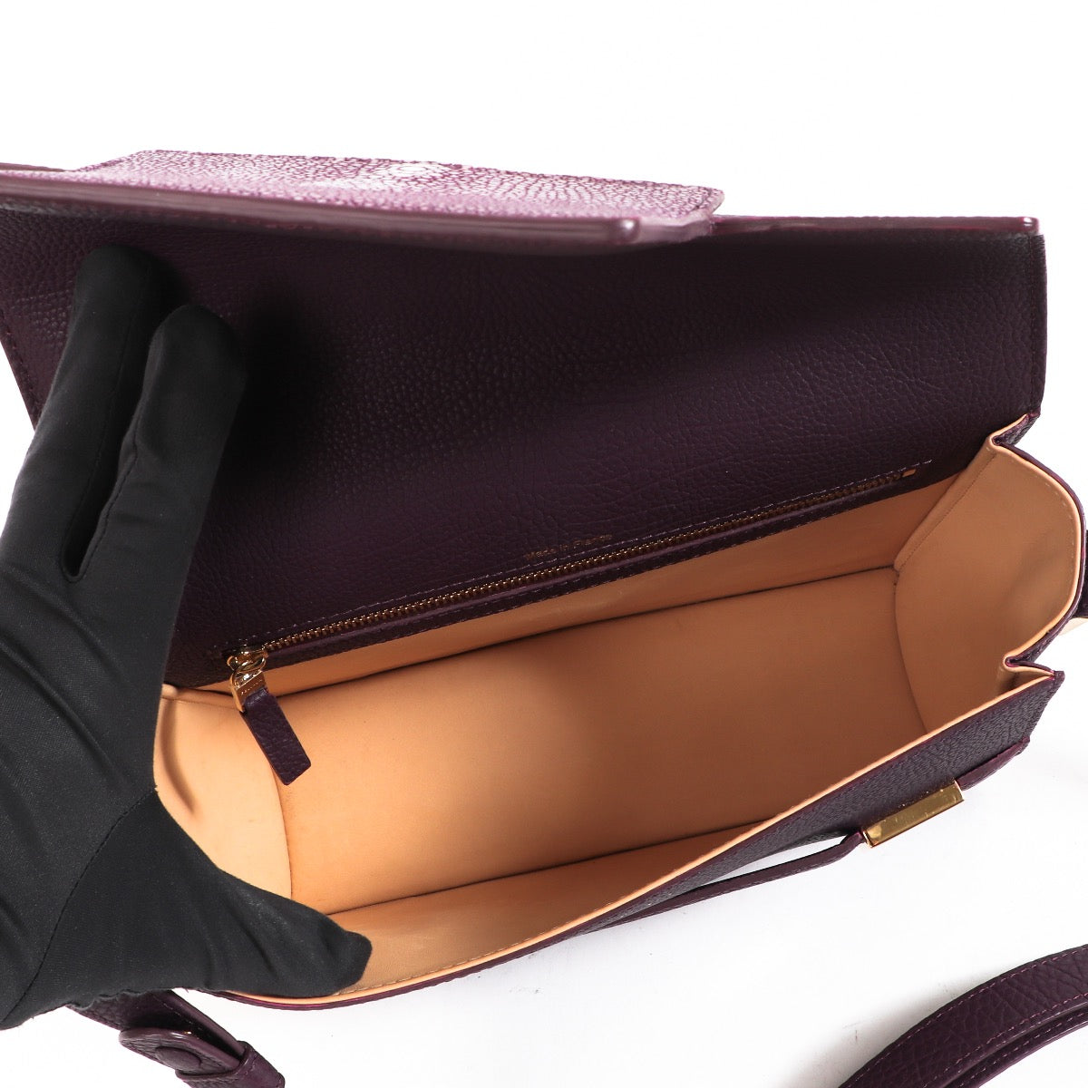 Buy an authentic second hand Delvaux Madame Deep Amethyst Crispy Calf Galuchat Bag in very good condition at Labellov