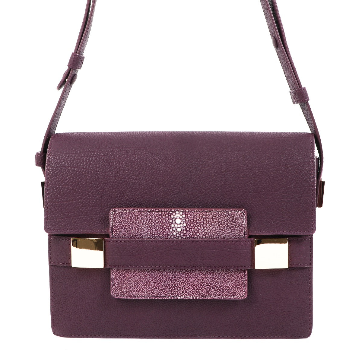 Buy an authentic second hand Delvaux Madame Deep Amethyst Crispy Calf Galuchat Bag in very good condition at Labellov