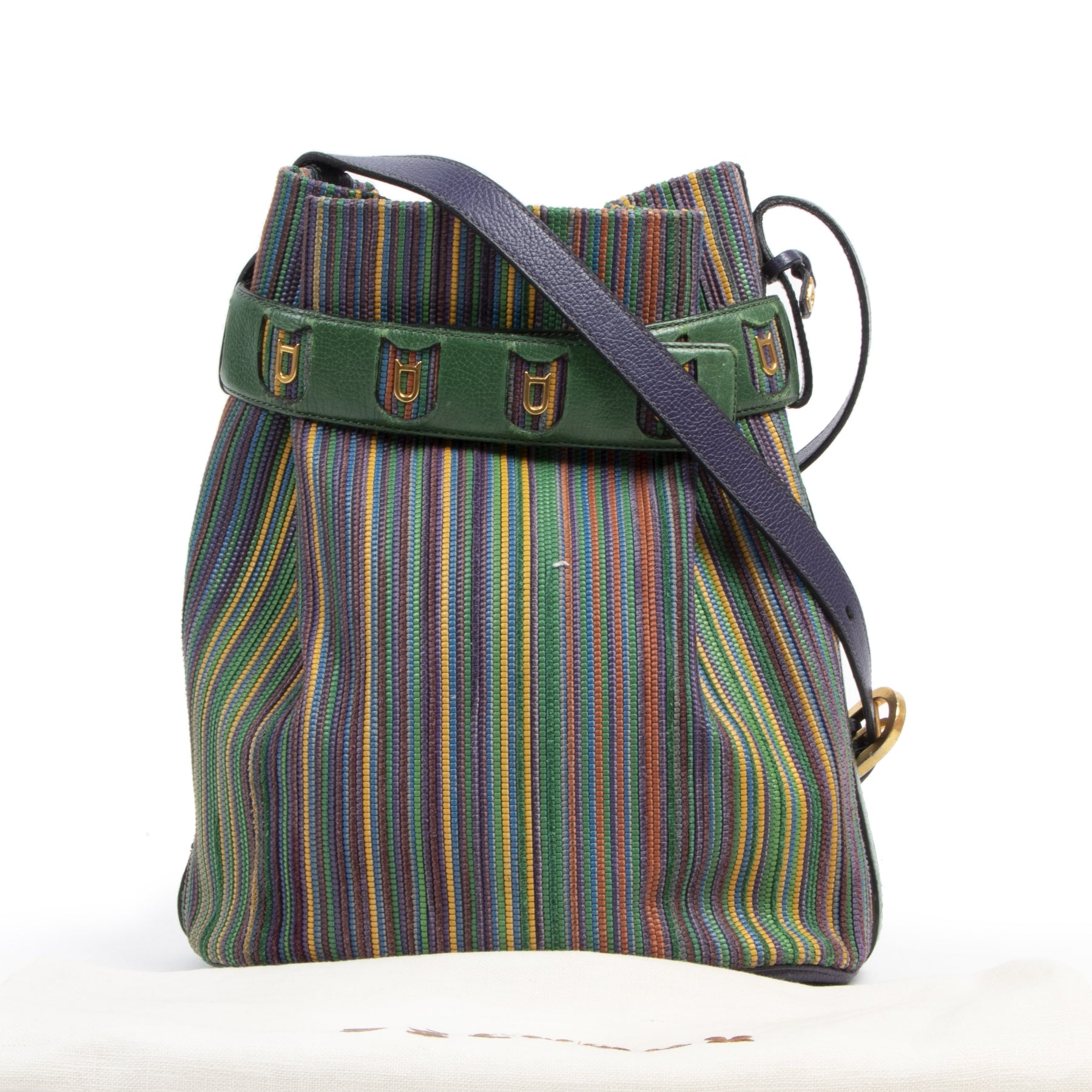 Delvaux Multicolor Toile De Cuir Bucket Bag for sale online at Labellov secondhand luxury
