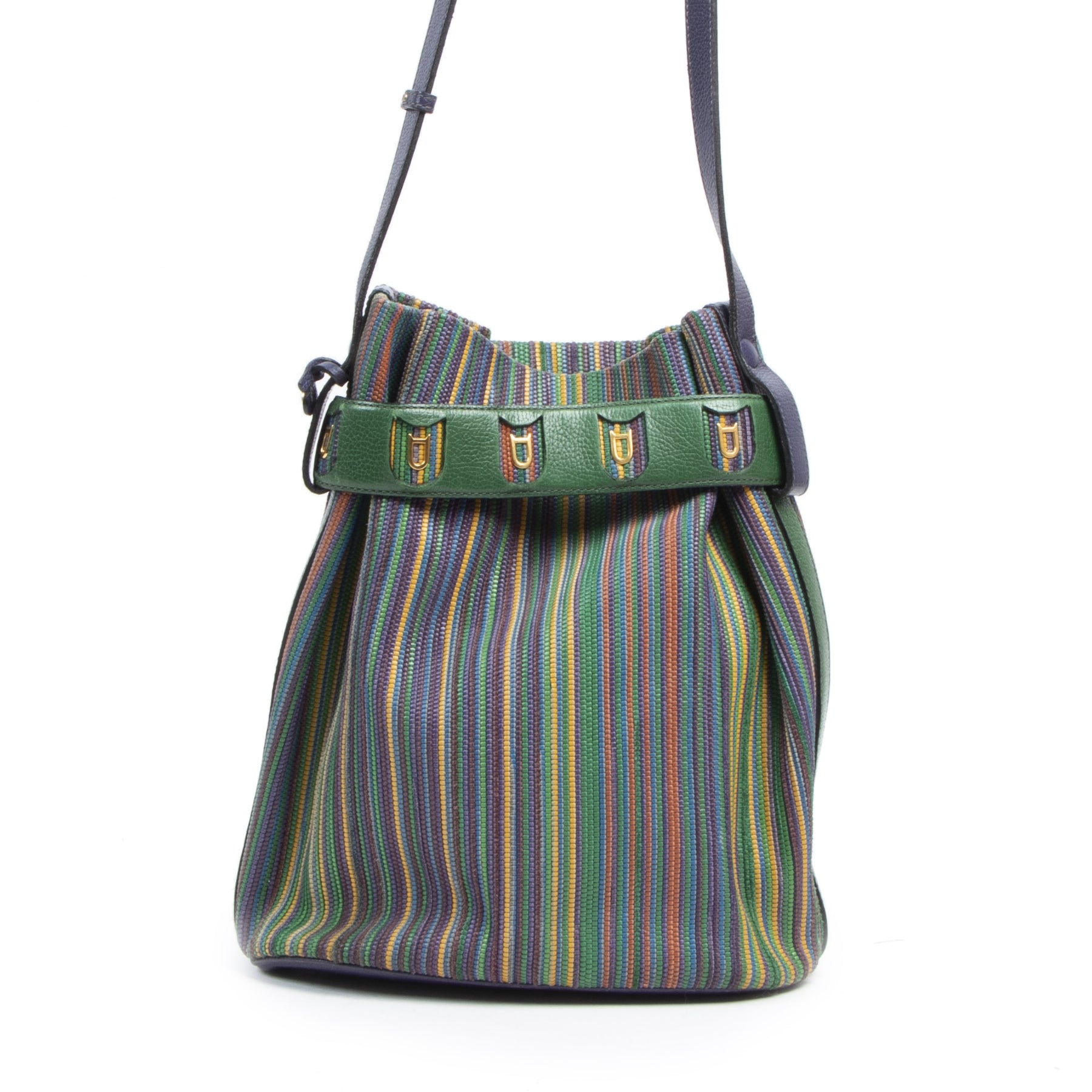 Buy and sell your authentic designer Delvaux Multicolor Toile De Cuir Bucket Bag