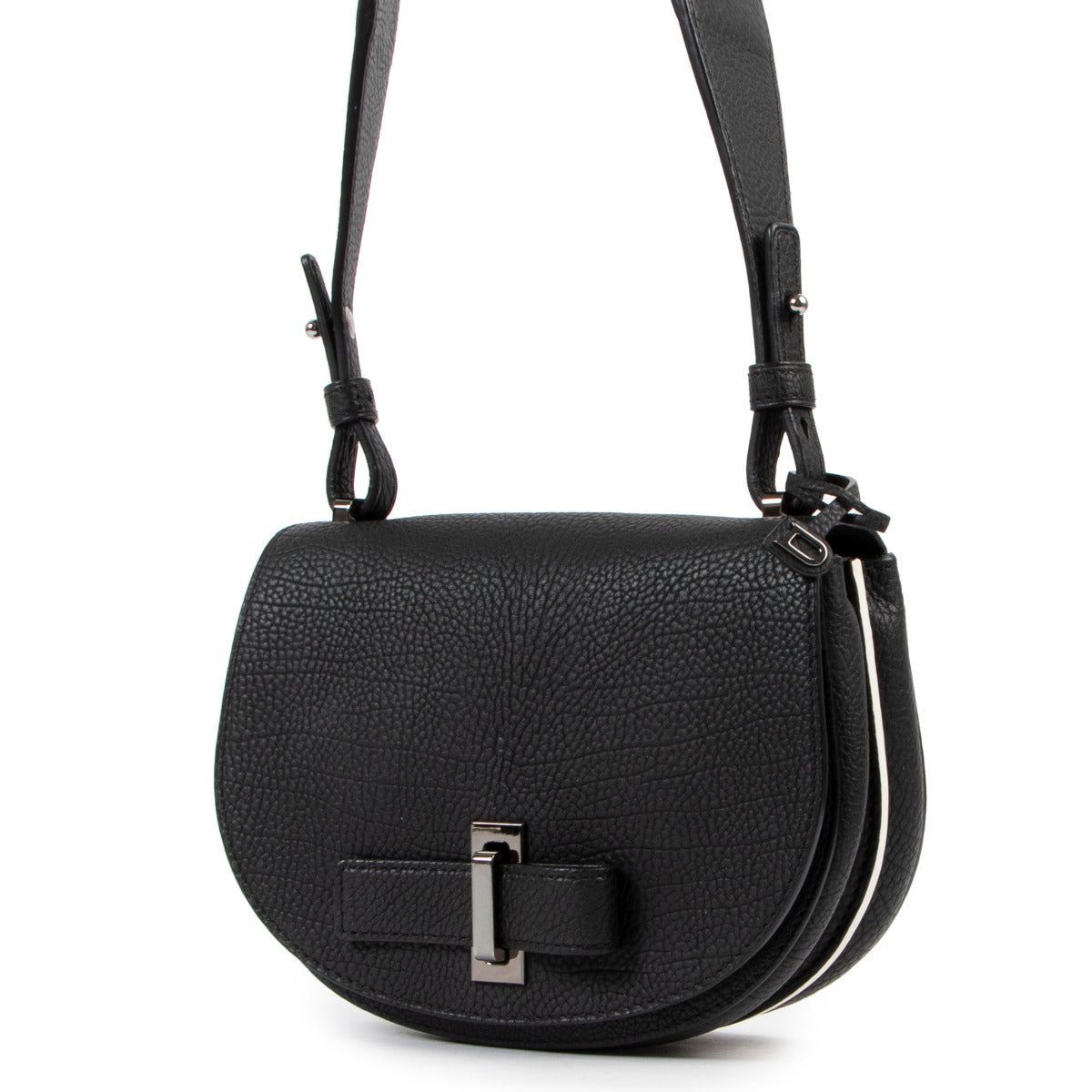 Delvaux Le Mutin Mini Crispy Calf Black Crossbody for the best price available at Labellov secondhand luxury in Antwerp