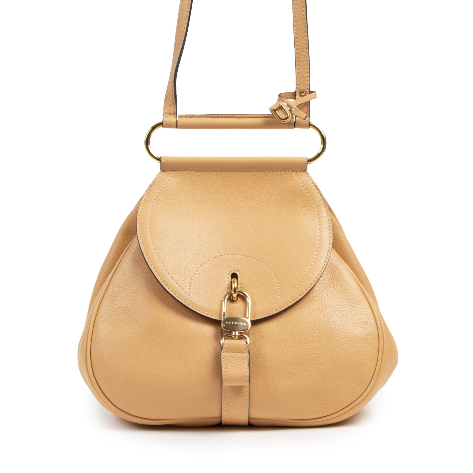 Authentic second-hand vintage Delvaux Nude Leather Cerceau Backpack buy online webshop LabelLOV