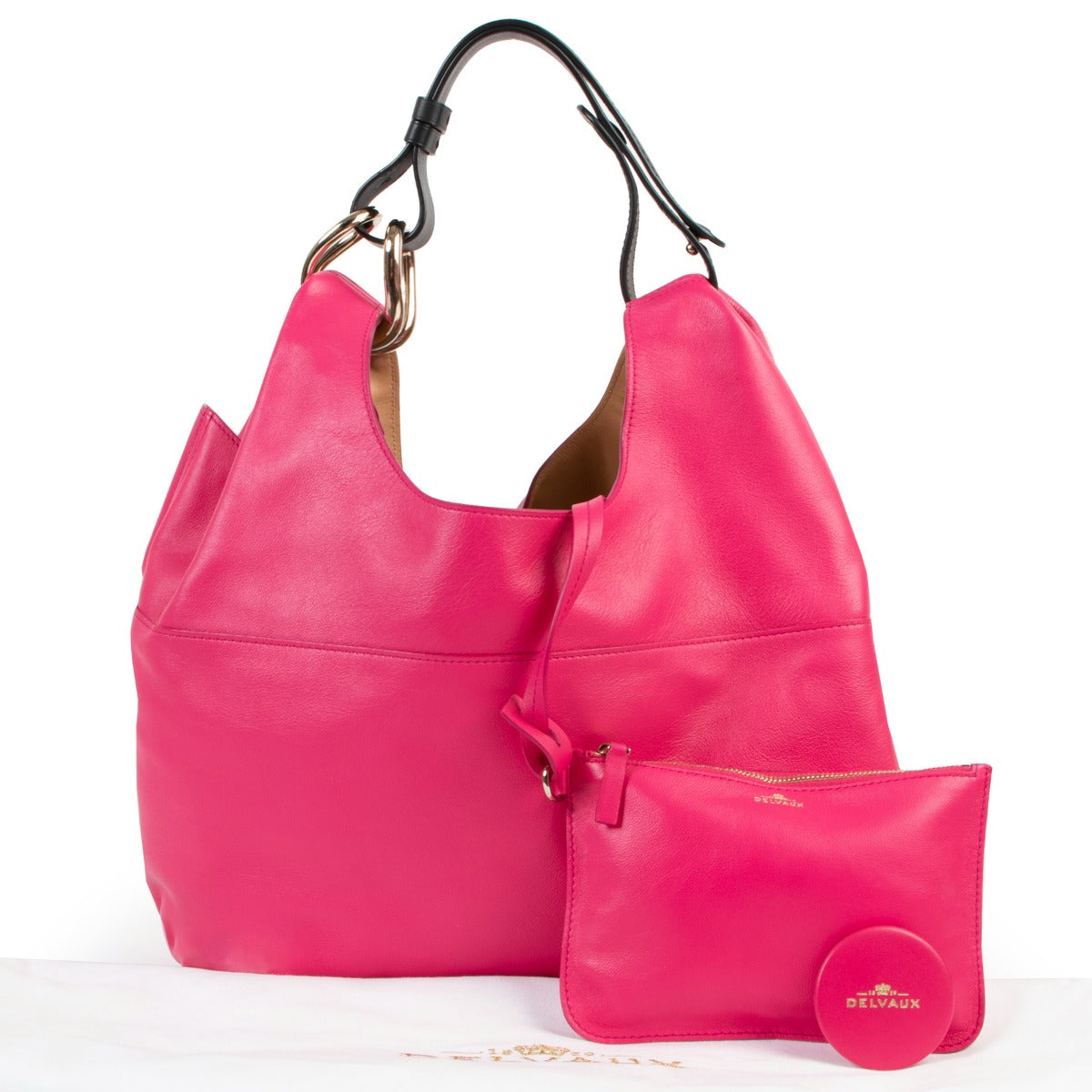 Buy an authentic second hand Delvaux Fuchsia Givry With Me Shoulder Bag in very good condition at Labellov