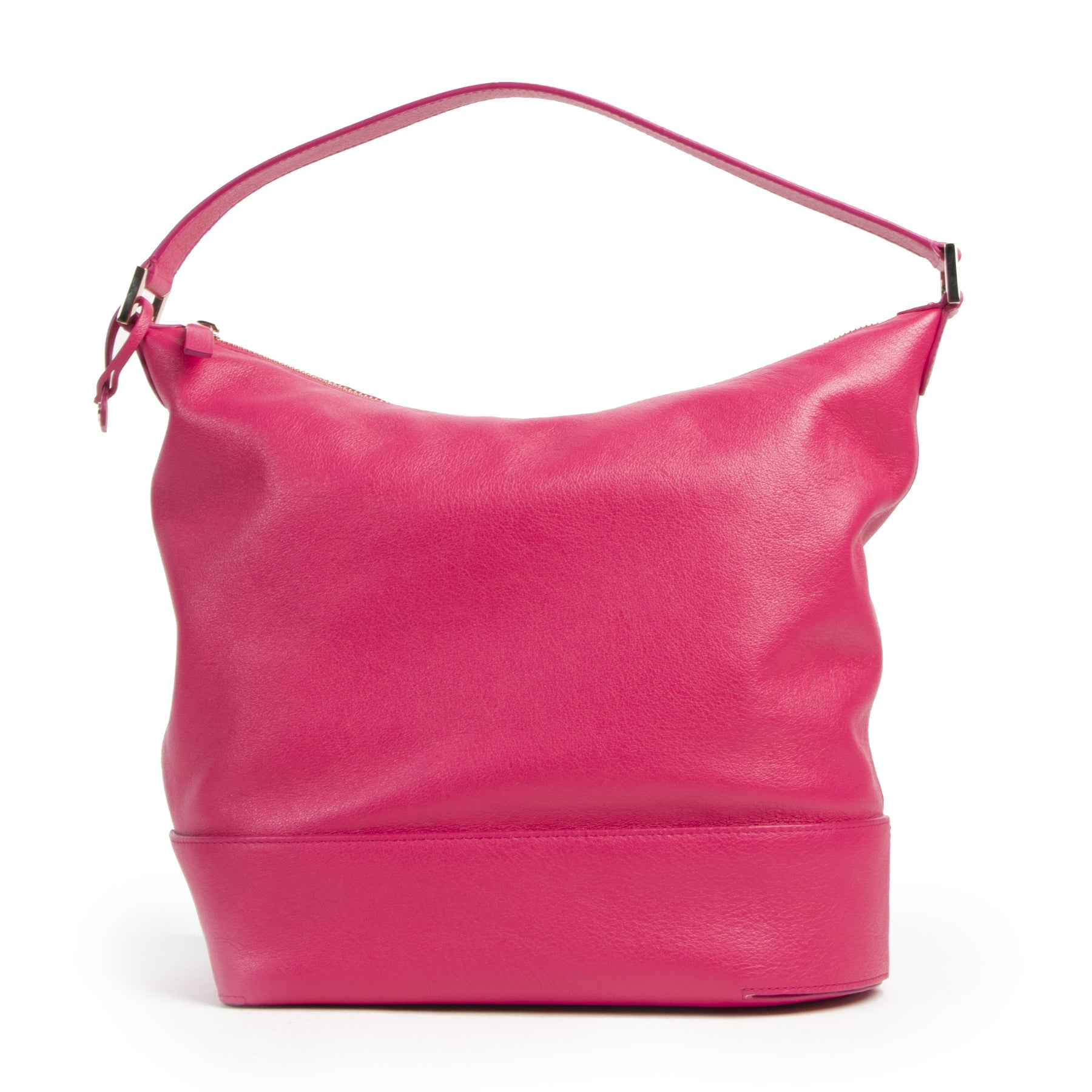 Authentieke Tweedehands Delvaux Fuchsia Every D Hobo Bag juiste prijs veilig online shoppen luxe merken webshop winkelen Antwerpen België mode fashion