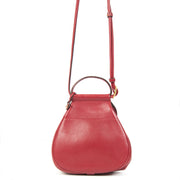 Authentieke Tweedehands Delvaux Dark Red Cerceau Mini Crossbody Bag juiste prijs veilig online shoppen luxe merken webshop winkelen Antwerpen België mode fashion